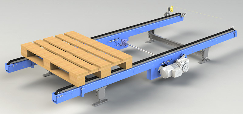 Kettenförderer für den Palettentransport
